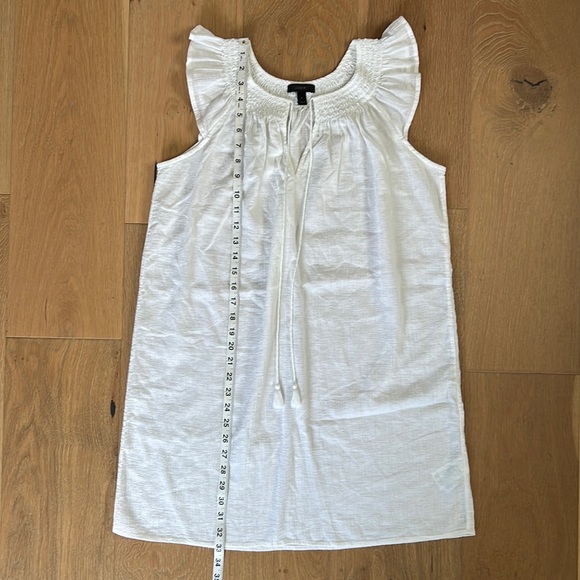 J. CREW White Cotton Smocked Flutter-Sleeve Mini Dress - Swim Cover-Up - Small - Picture 9 of 15